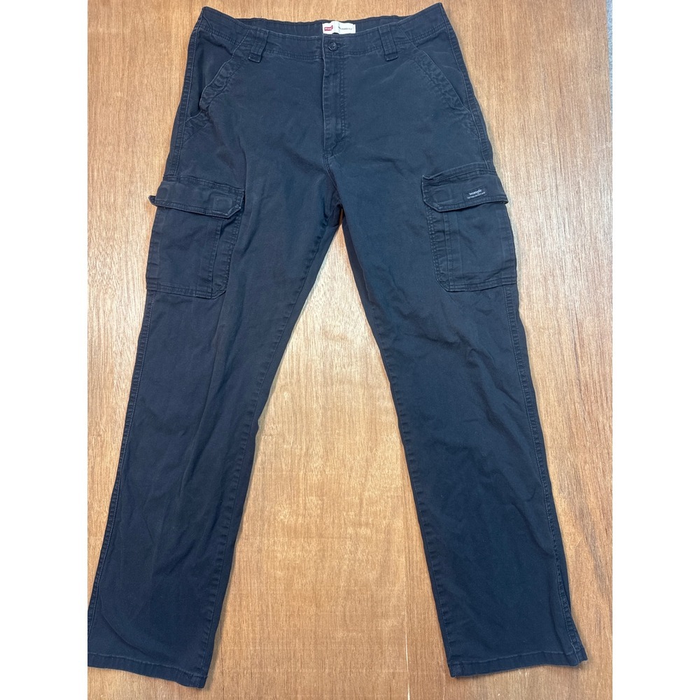 Wrangler Mens Relaxed Fit Cargo Pants Black Utility Workwear Trousers 34x34 - Picture 1 of 11